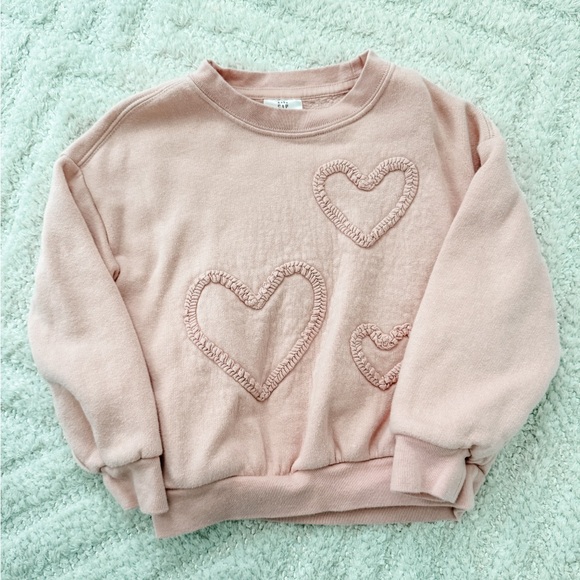 GAP Other - GAP baby Pink Heart Toddler Girl Sweatshirt  - Size 3T